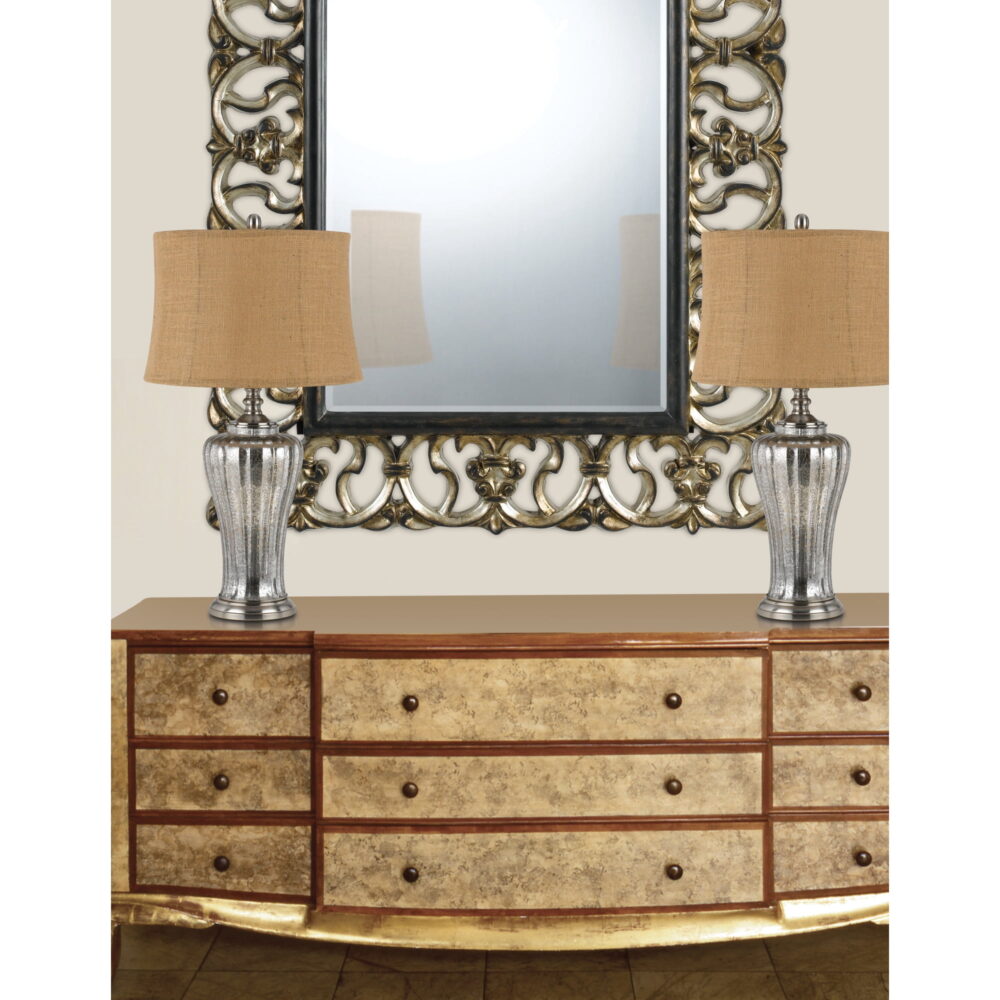 BO-2364TB 1-Light Pedestal Base Table Lamp (Set of 2)