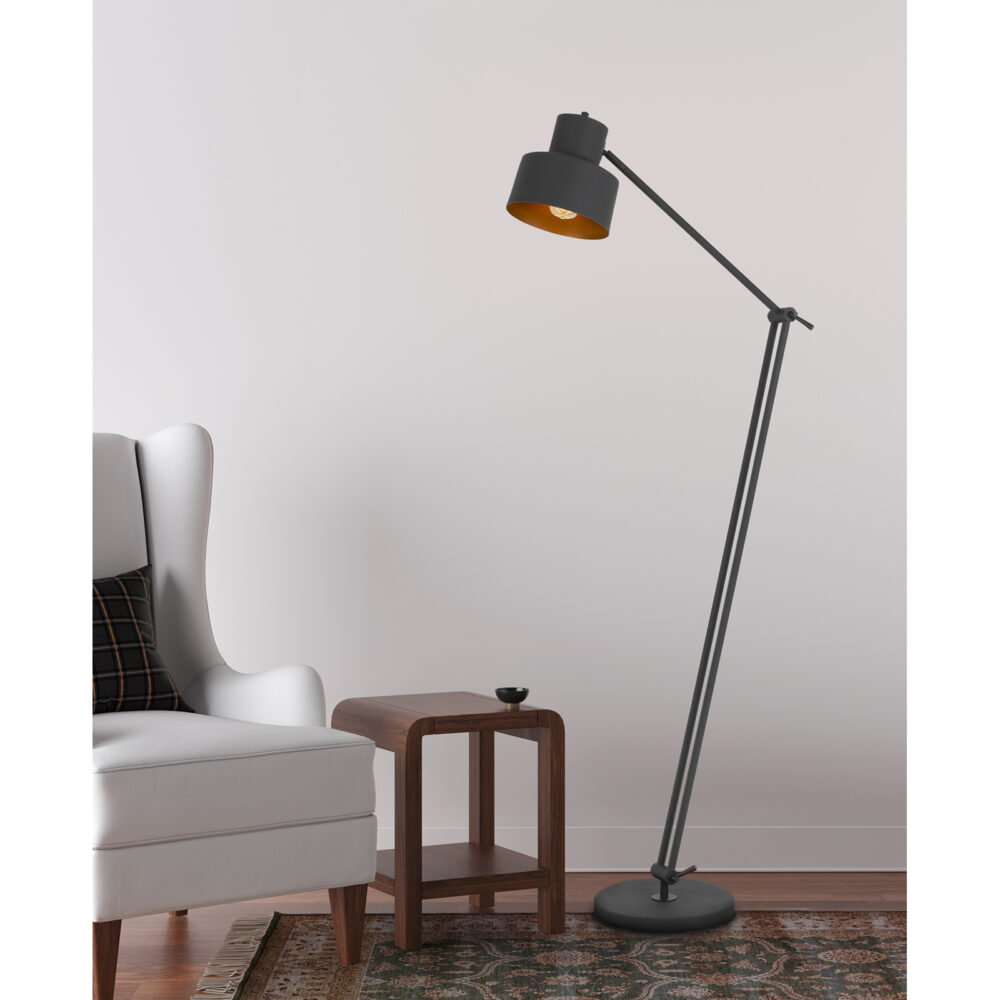 60W Davidson Metal Floor Lamp With Weighted Base - Image 3