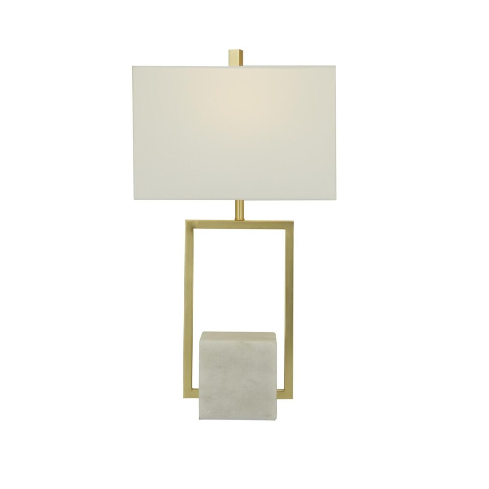 Gold Marble Table Lamp With Square Shade