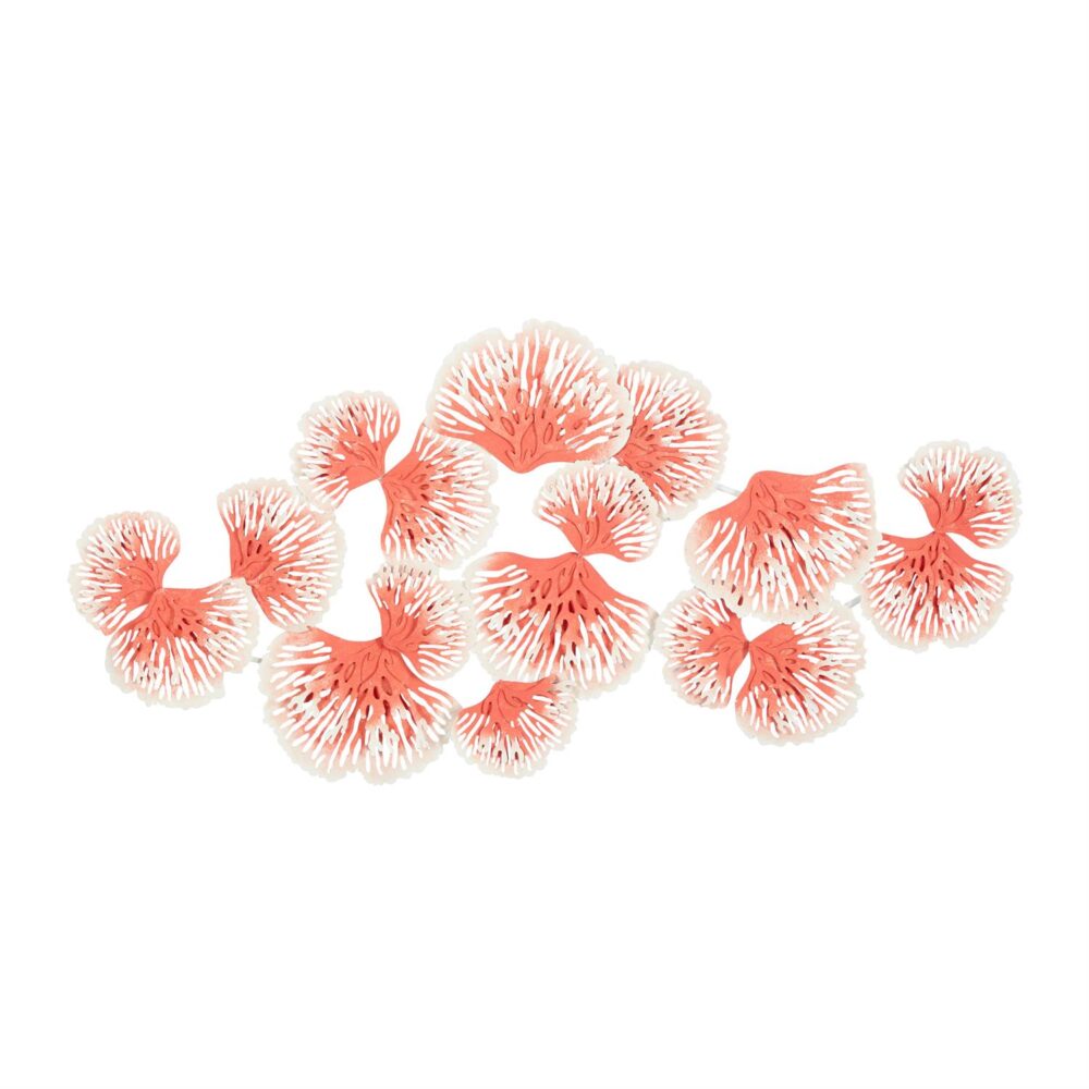 Orange Metal Floral Wall Decor