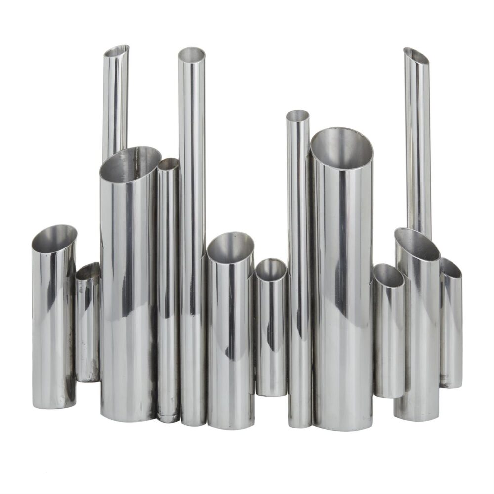 Silver Stainless Steel Metal Organ Pipe Tube Vase