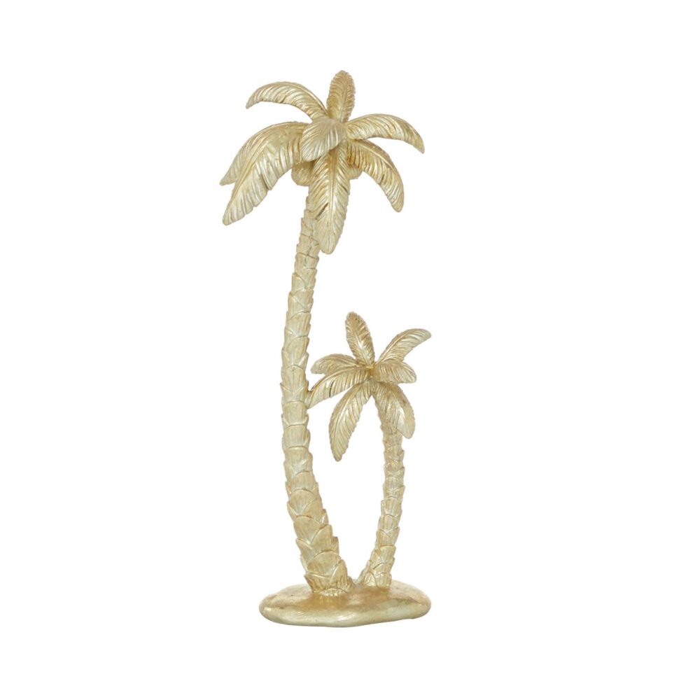 Gold Polyresin Tree Palm Sculpture
