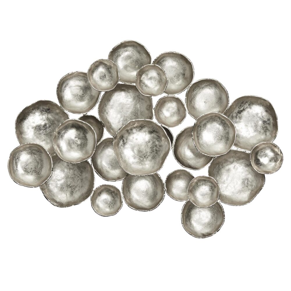 Silver Aluminum Metal Plate Wall Decor with Uneven Edges