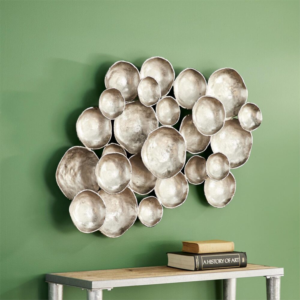 Silver Aluminum Metal Plate Wall Decor with Uneven Edges - Image 2