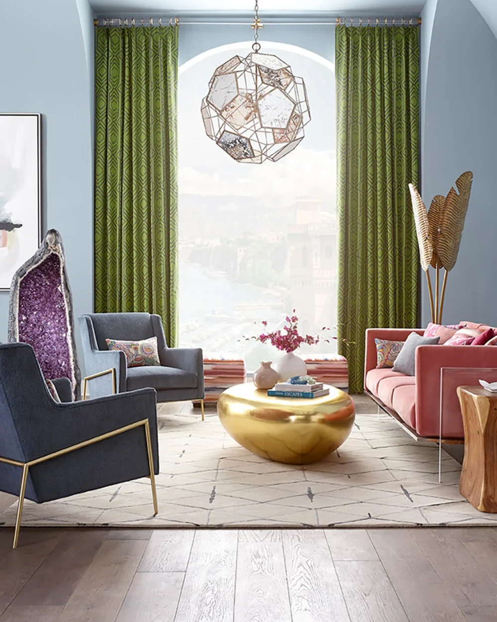 Tropical Large Brass Floor Lamp - Image 2